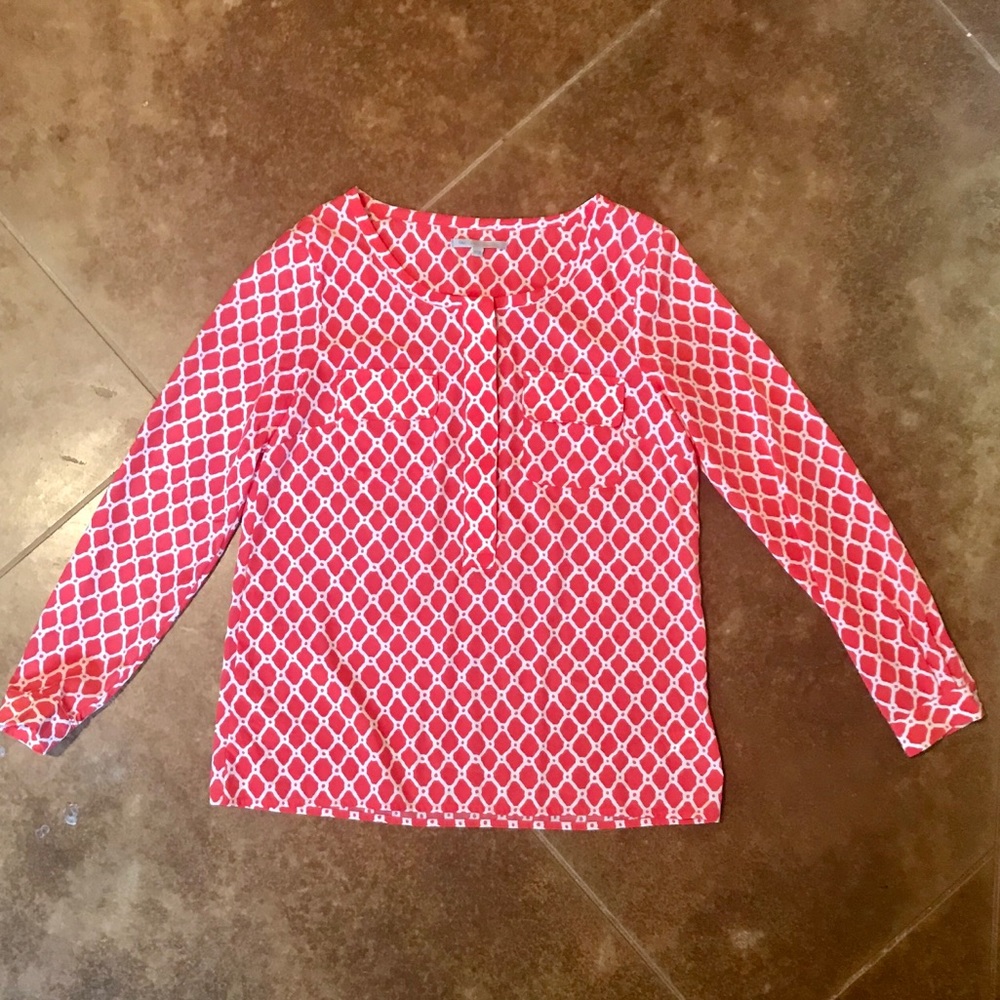 Gap Top Coral Color with White Pattern Size Small